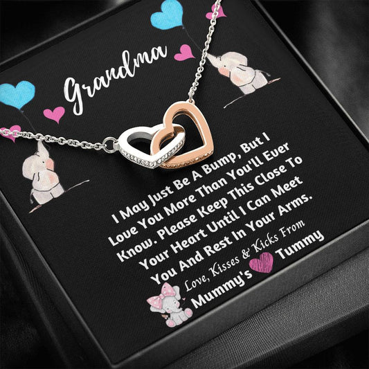 Grandma Heart Necklace - I Can't Wait To Meet You