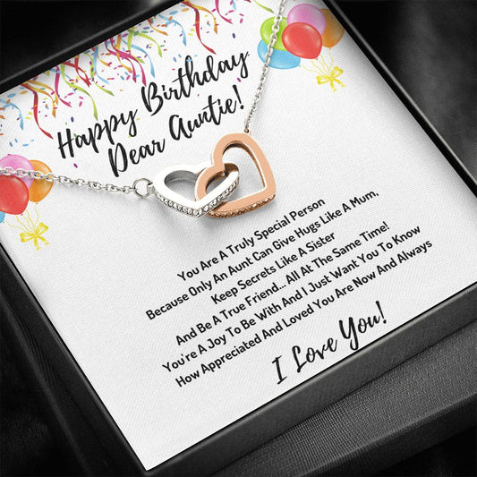 Happy Birthday Aunt Heart Necklace