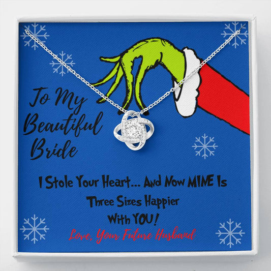 To My Beautiful Girlfriend Grinch Knot Necklace
