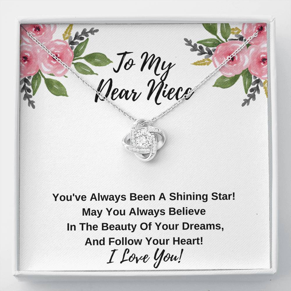 Niece Love Knot Necklace- Follow Your Heart.
