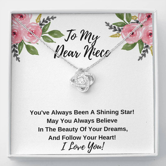 Niece Love Knot Necklace- Follow Your Heart.