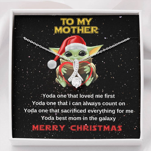 Yoda best mom crystal necklace for Christmas