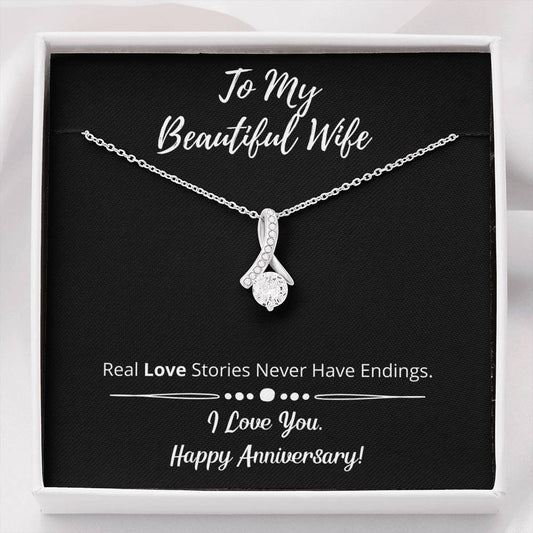 Happy Anniversary Ribbon Necklace