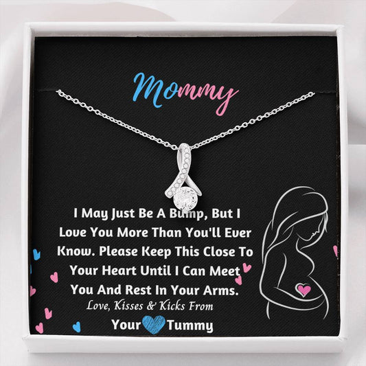 New Mom Ribbon Necklace- From Your Tummy