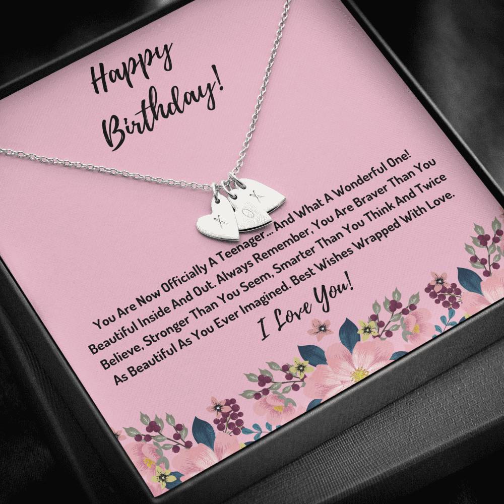 Happy Birthday- You Are Officially A Teenager Hearts Necklace