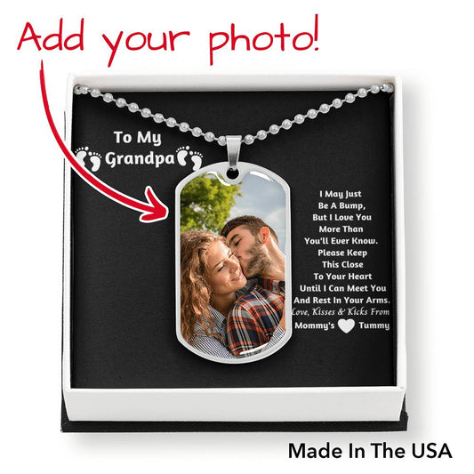 New Grandpa dog Tag Pendant- I Love You More